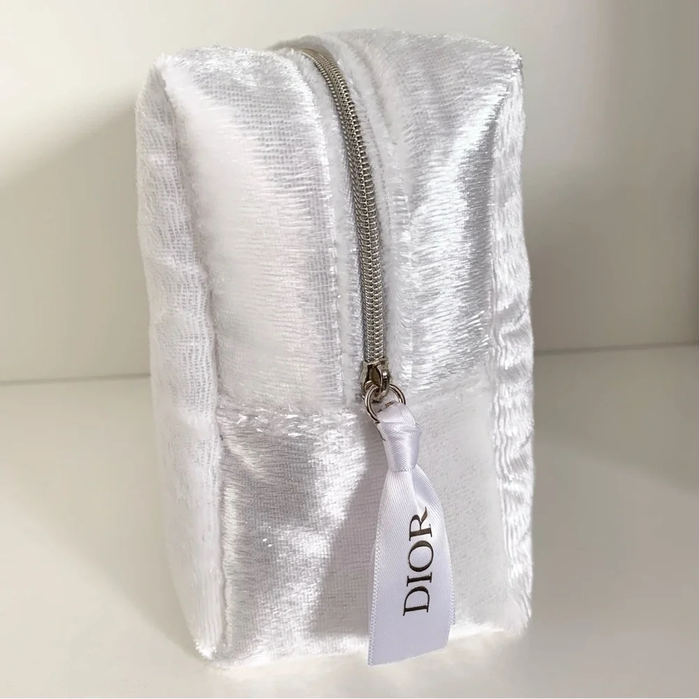 Dior furry zippy pouch